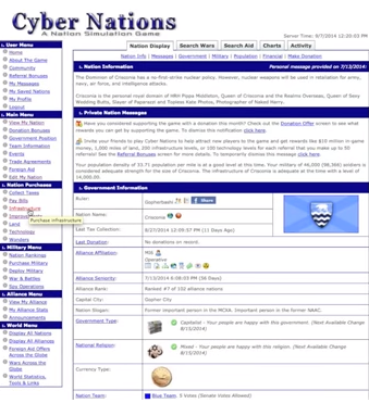 Cyber Nations at Top Web Games