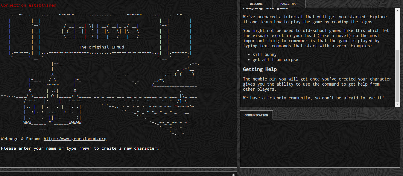 Genesis - The Original LPMud at Top Web Games
