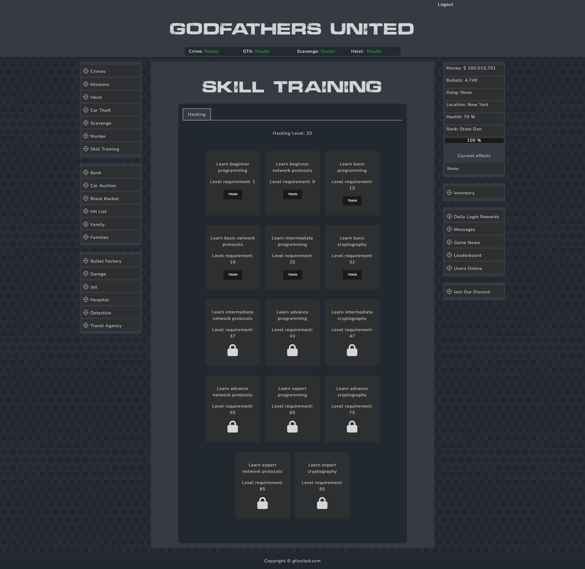 Godfathers United at Top Web Games
