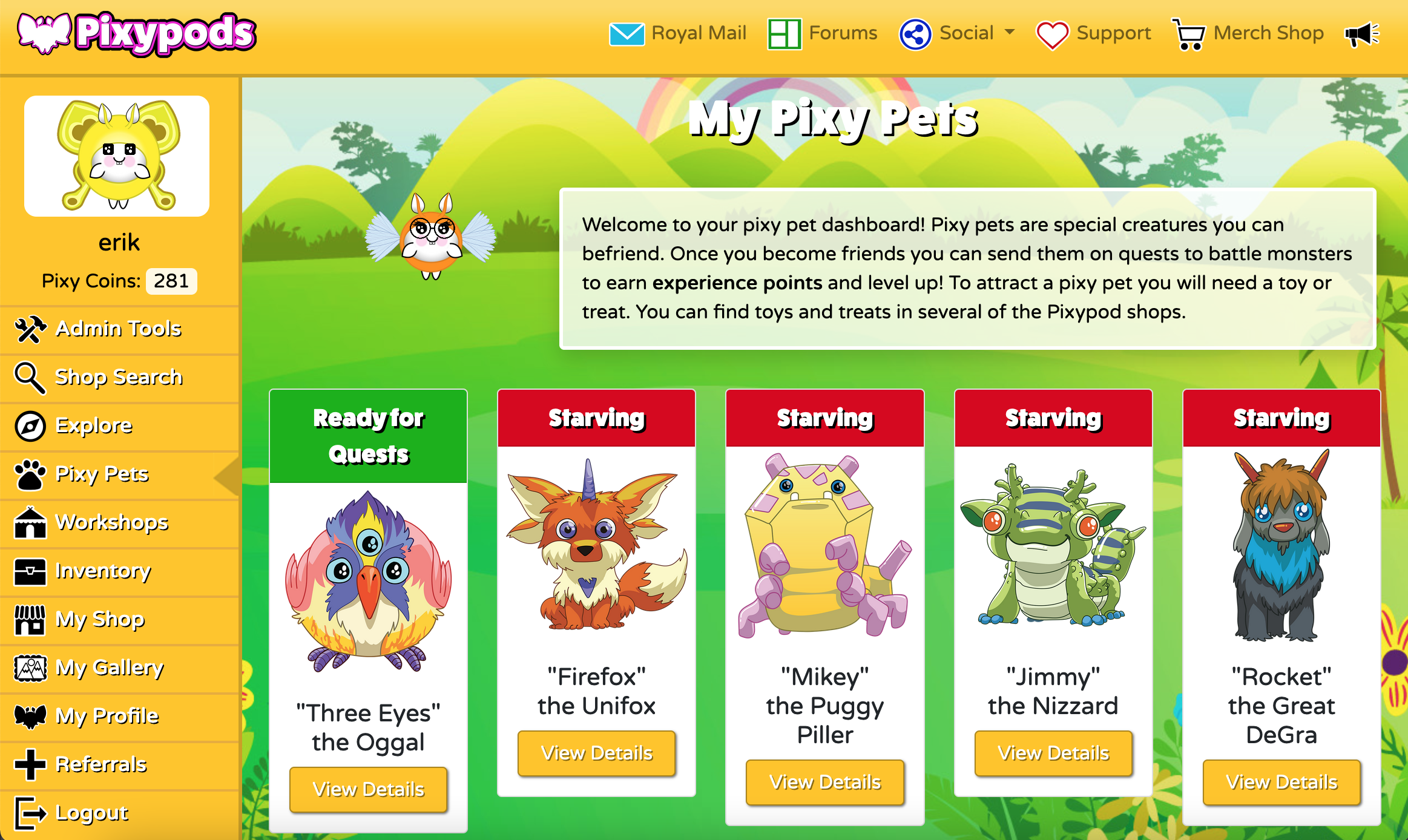 Pixypods at Top Web Games