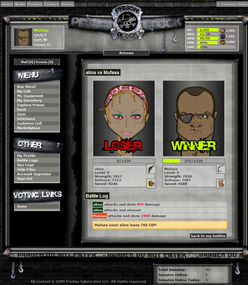 Prison Block at Top Web Games