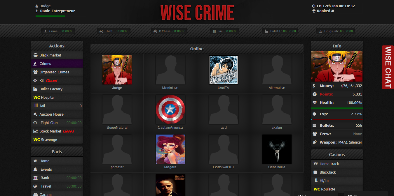 Wise Crime at Top Web Games