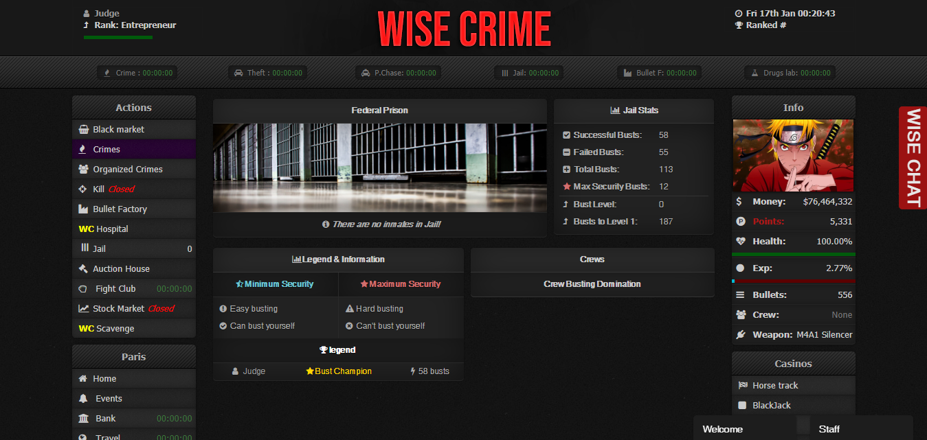 Wise Crime at Top Web Games