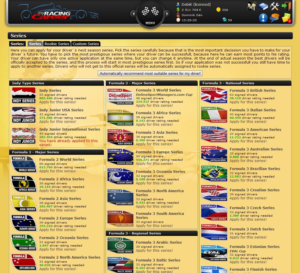 My Racing Career at Top Web Games
